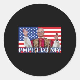 Pope Leo Xiv New Pope First American Pope Flag Pro Classic Round Sticker