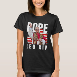 Pope Leo Xiv New Pope First American Pope Flag Pro T-Shirt