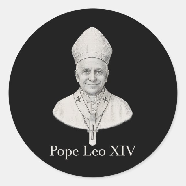 Pope Leo Xiv Portrait  Classic Round Sticker (Front)