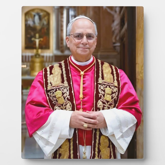 Pope Leo XIV portrait  Plaque (Front)