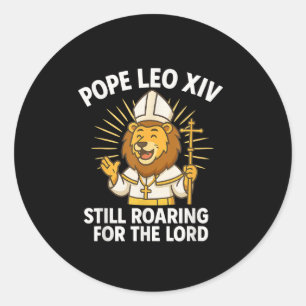 Pope Leo Xiv Roaring Lion For The Lord Kid Boys Gi Classic Round Sticker