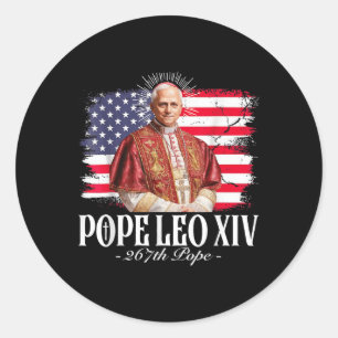 Pope Leo Xiv Robert American Flag  Classic Round Sticker