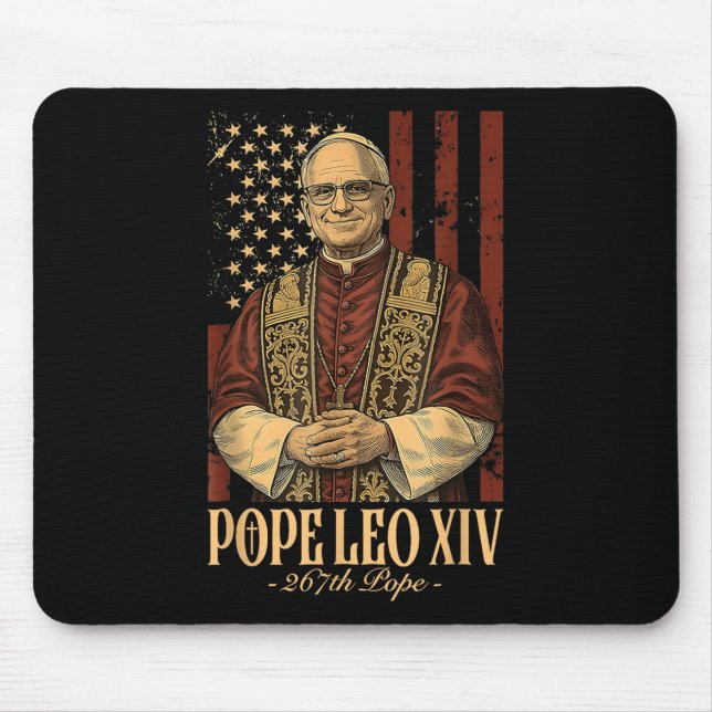 Pope Leo Xiv Robert Francis Prevost  Mouse Mat (Front)