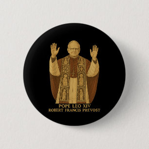 Pope Leo Xiv Robert Francis Prevost Pope 2025 6 Cm Round Badge