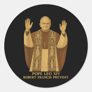 Pope Leo Xiv Robert Francis Prevost Pope 2025  Classic Round Sticker