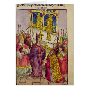 Pope Martin V gives Sigismund symbolic gift