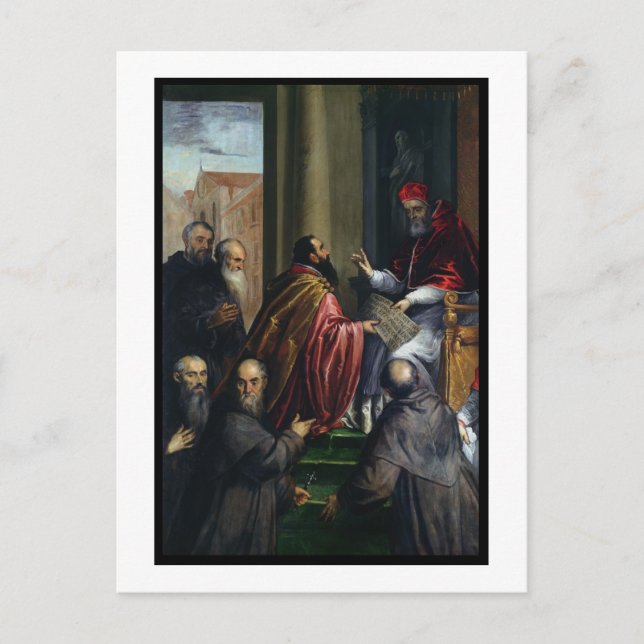 Pope Paul IV Handing over a Statute Postcard (Front)