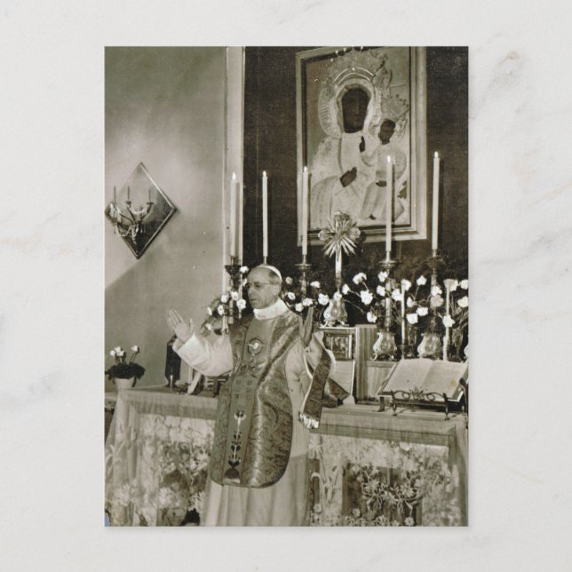Pope Pius XII, saying Mass Postcard (Front)