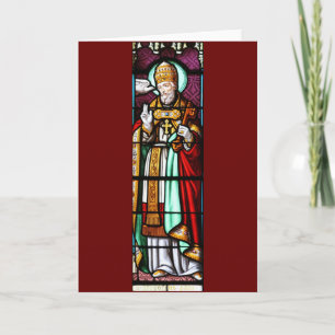 Pope Saint Gregory the Great - Stained Glass Holiday Card