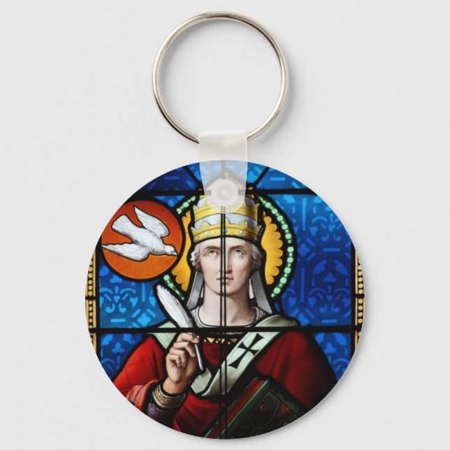 Pope Saint Gregory the Great - Stained Glass Key Ring (Front)