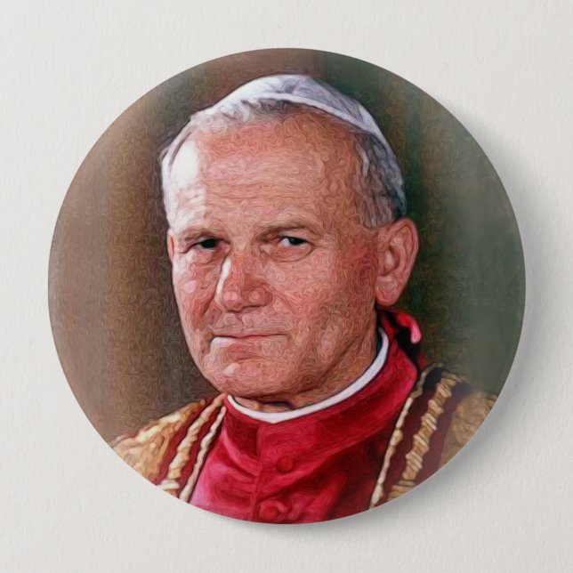Pope Saint John Paul II 10 Cm Round Badge (Front)