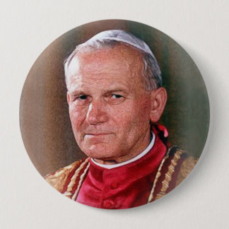 Pope Saint John Paul II 10 Cm Round Badge