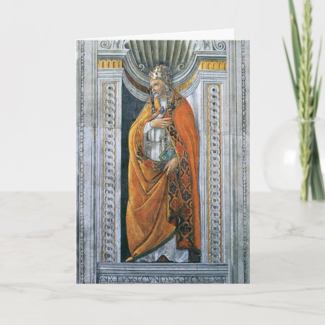 Pope Saint Sixtus II by Sandro Botticelli Card (Front)