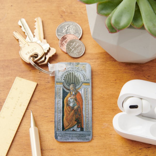 Pope Saint Sixtus II by Sandro Botticelli Key Ring (Desk)
