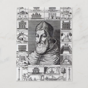 Pope Sixtus V, surrounded by the churches Postcard