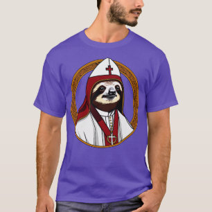 Pope Sloth Guiding with Faith and Compassion T-Shirt