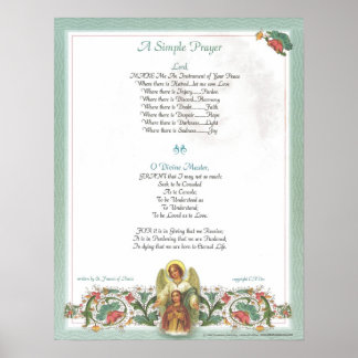POPE=ST. FRANCIS SIMPLE PRAYER for PEACE PRAYER Poster