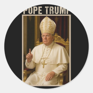 Pope Trump 2 Classic Round Sticker