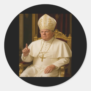 Pope Trump Classic Round Sticker