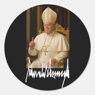 Pope Trump Funny American President Trump Vatican Classic Round Sticker