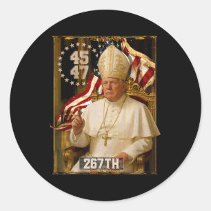 Pope Trump Funny President Trump Classic Round Sticker