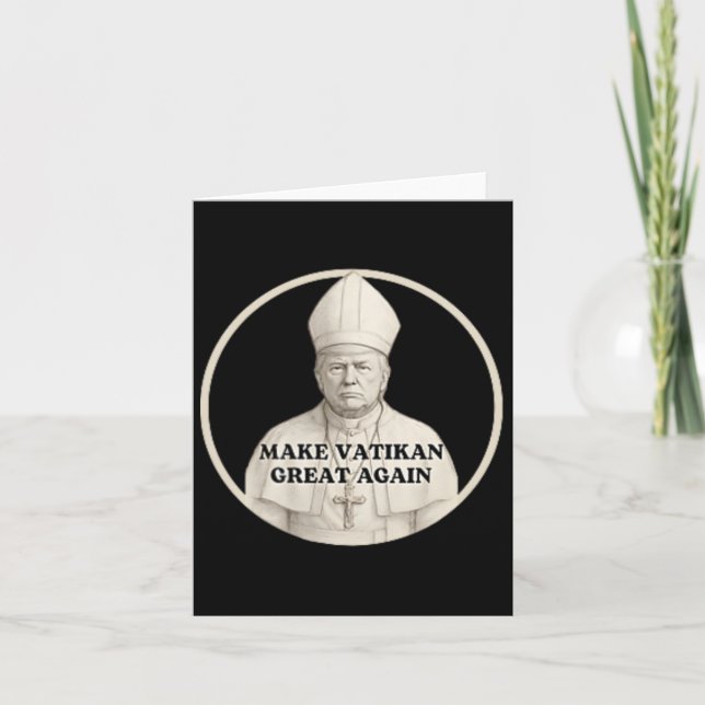 Pope Trump Funny Trump Vatican Christian Retro Chu Card (Front)