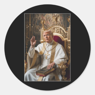 Pope Trump Funny Trump Vatican Christian Retro Chu Classic Round Sticker