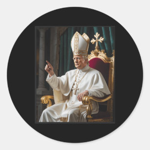 Pope Trump Funny Trump Vatican Christian Retro Chu Classic Round Sticker