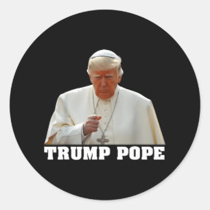 Pope Trump Funny Trump Vatican Christian Retro Chu Classic Round Sticker