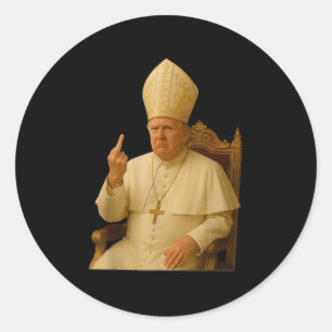 Pope Trump Funny Trump Vatican Christian Retro Chu Classic Round Sticker