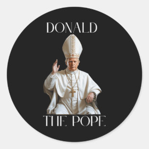 Pope Trump Funny Trump Vatican Christian Retro Chu Classic Round Sticker