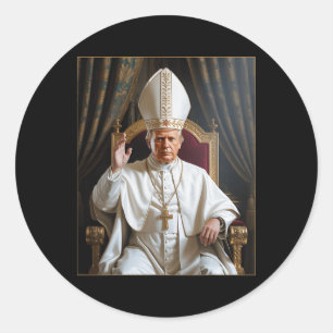 Pope Trump Funny Trump Vatican Christian Retro Chu Classic Round Sticker