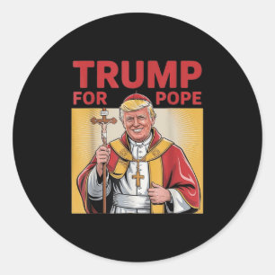 Pope Trump Funny Trump Vatican Christian Retro Chu Classic Round Sticker
