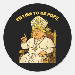 Pope Trump Funny Trump Vatican Christian Retro Chu Classic Round Sticker