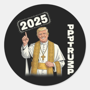 Pope Trump Funny Trump Vatican Christian Retro Chu Classic Round Sticker