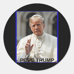 Pope Trump Funny Trump Vatican Christian Retro Chu Classic Round Sticker