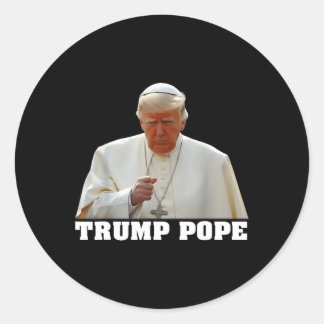 Pope Trump Funny Trump Vatican Christian Retro Chu Classic Round Sticker
