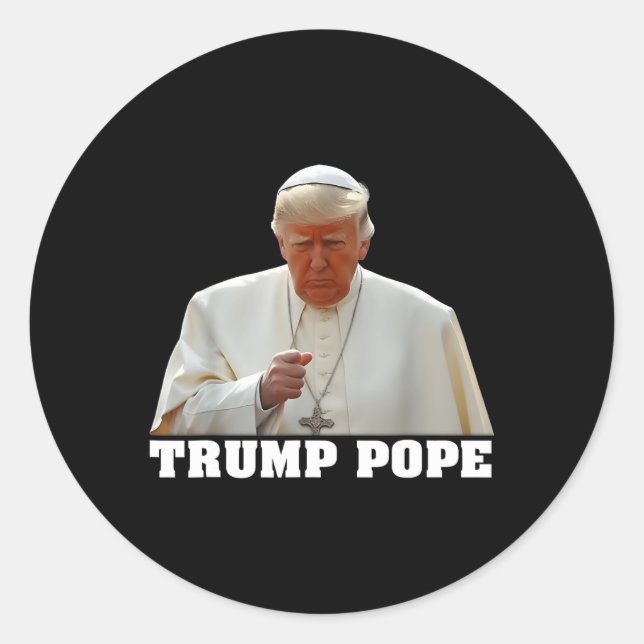 Pope Trump Funny Trump Vatican Christian Retro Chu Classic Round Sticker (Front)