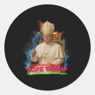 Pope Trump Funny Trump Vatican Christian Retro Chu Classic Round Sticker