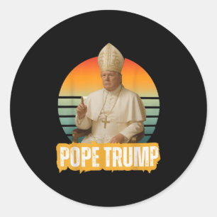 Pope Trump Funny Trump Vatican Christian Retro Chu Classic Round Sticker