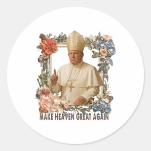 Pope Trump Funny Trump Vatican Christian Retro Chu Classic Round Sticker