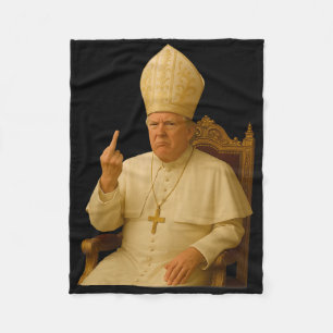 Pope Trump Funny Trump Vatican Christian Retro Chu Fleece Blanket