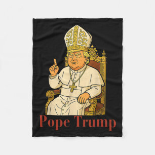 Pope Trump Funny Trump Vatican Christian Retro Chu Fleece Blanket