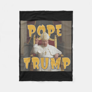 Pope Trump Funny Trump Vatican Christian Retro Chu Fleece Blanket
