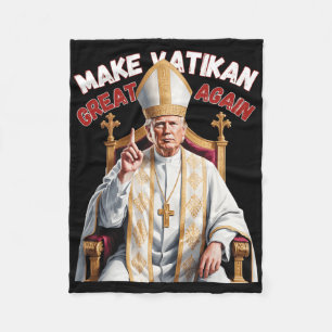 Pope Trump Funny Trump Vatican Christian Retro Chu Fleece Blanket