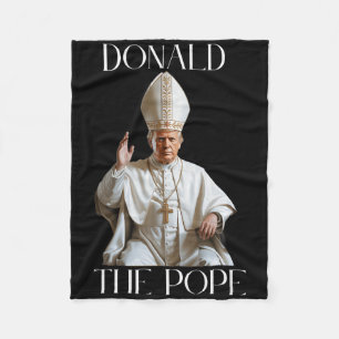 Pope Trump Funny Trump Vatican Christian Retro Chu Fleece Blanket