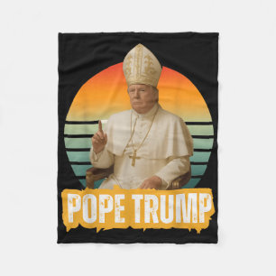 Pope Trump Funny Trump Vatican Christian Retro Chu Fleece Blanket