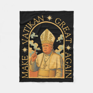 Pope Trump Funny Trump Vatican Christian Retro Chu Fleece Blanket
