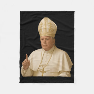 Pope Trump Funny Trump Vatican Christian Retro Chu Fleece Blanket