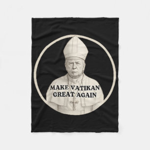 Pope Trump Funny Trump Vatican Christian Retro Chu Fleece Blanket